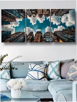 Картина Узкая улица мегаполиса модульная 50x70см 3шт.