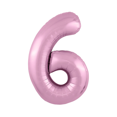 Шар фольга Цифра 6 Slim Pink Розовый Фламинго 40"/102см УЖЕ с гелием