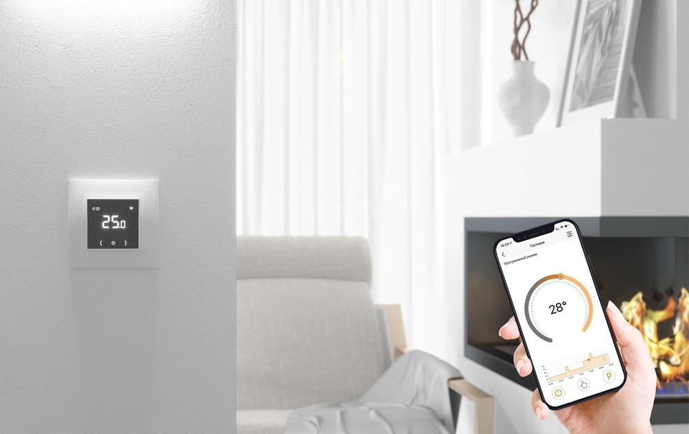 Терморегулятор Теплолюкс EcoSmart 25 с WiFi. Черный / Белый