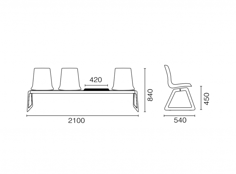Система с тремя сиденьями и столиком Papatya X-Treme Bench