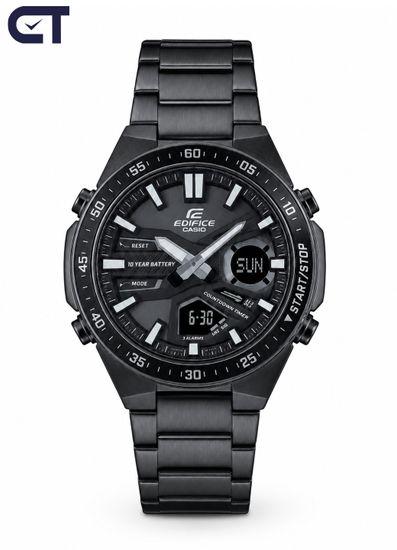 CASIO EFV-C110DC-1ADF EDIFICE мужские наручные часы — чёрная аналогово-цифровая модель с 10-летней батареей