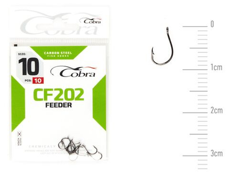 Крючки Cobra FEEDER MASTER CF202, размер №10, упаковка 10 шт.
