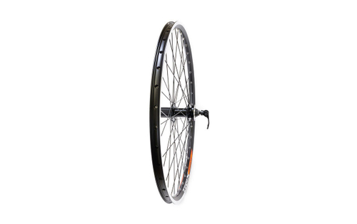 Колесо заднее 27,5" TRIX двойной обод черный, ДИСК касс.8-10 ск. гайка черный, спица черный