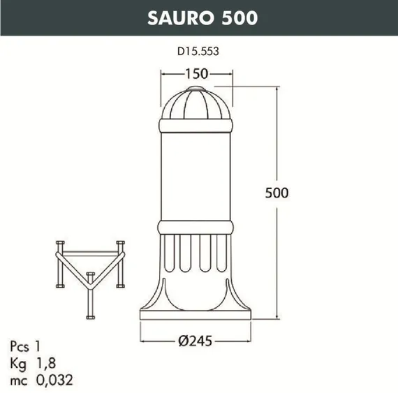 Наземный светильник Sauro D15.553.000.BYF1R Fumagalli