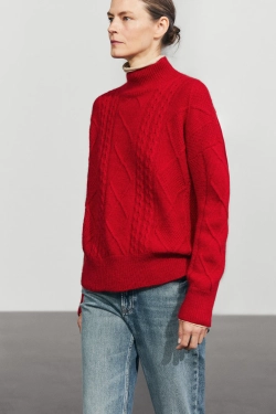 Massimo Dutti Трикотажный свитер, красный