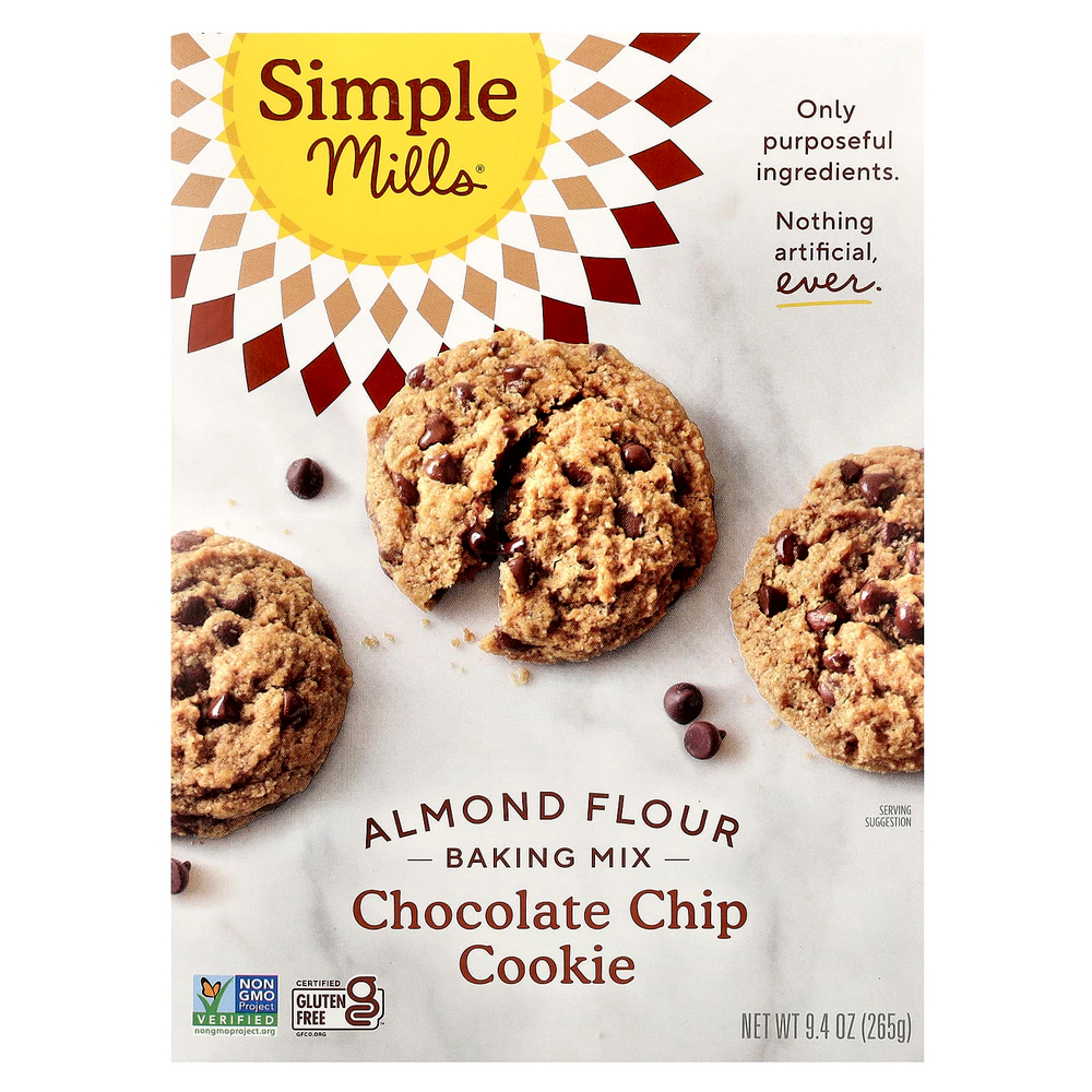 Simple Mills, Смесь для выпечки с миндальной мукой, шоколадное печенье, 265 г (9,4 унции)
