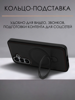 Business style чехол из кожи для SAMSUNG GALAXY S25 (не ULTRA/ FE/ PLUS!) с кольцом-подставкой и бархатной подкладкой
