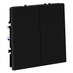 Проходной переключатель двухклавишный Voltum S70 Черный VLS020308