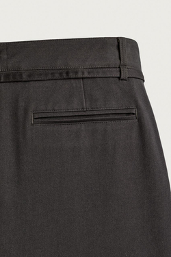 ZARA БРЮКИ BALLOON FIT С РЕМНЕМ И ЗАЩИПАМИ, КОРИЧНЕВЫЙ