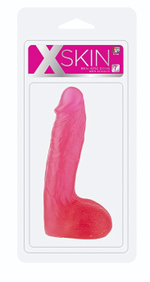 Розовый фаллоимитатор XSKIN 7 PVC DONG - 18 см. (Цвет: розовый)