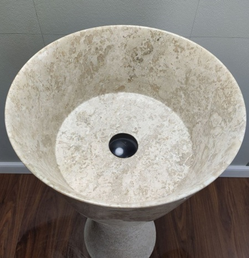 Раковина напольная из мрамора Cream MN-01362 (40*40*90 см)