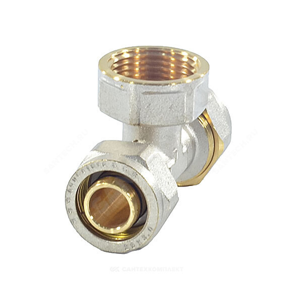 Тройник МП латунь никель обжим Дн 16х1/2"х16 ВР ГОСТ 32415-2013 7013 Aquasfera 7013-01
