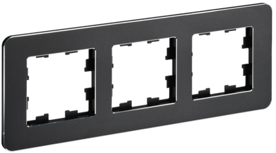 BRITE Рамка 3-местная РУ-3-1-Бр металл черный RE IEK