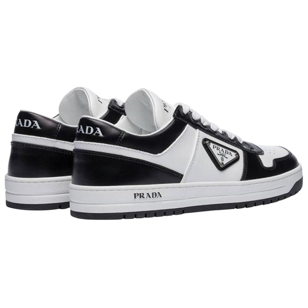 PRADA Downtown Leather Sneakers "White Black " Women"s