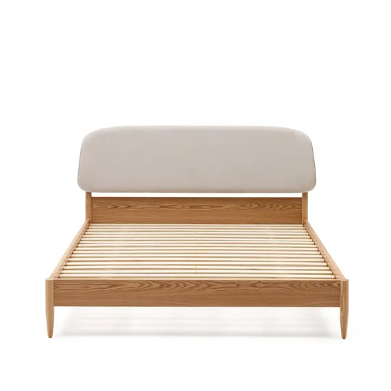 Кровать Octavia из ясеневой фанеры с белым мягким изголовьем 180x200 см