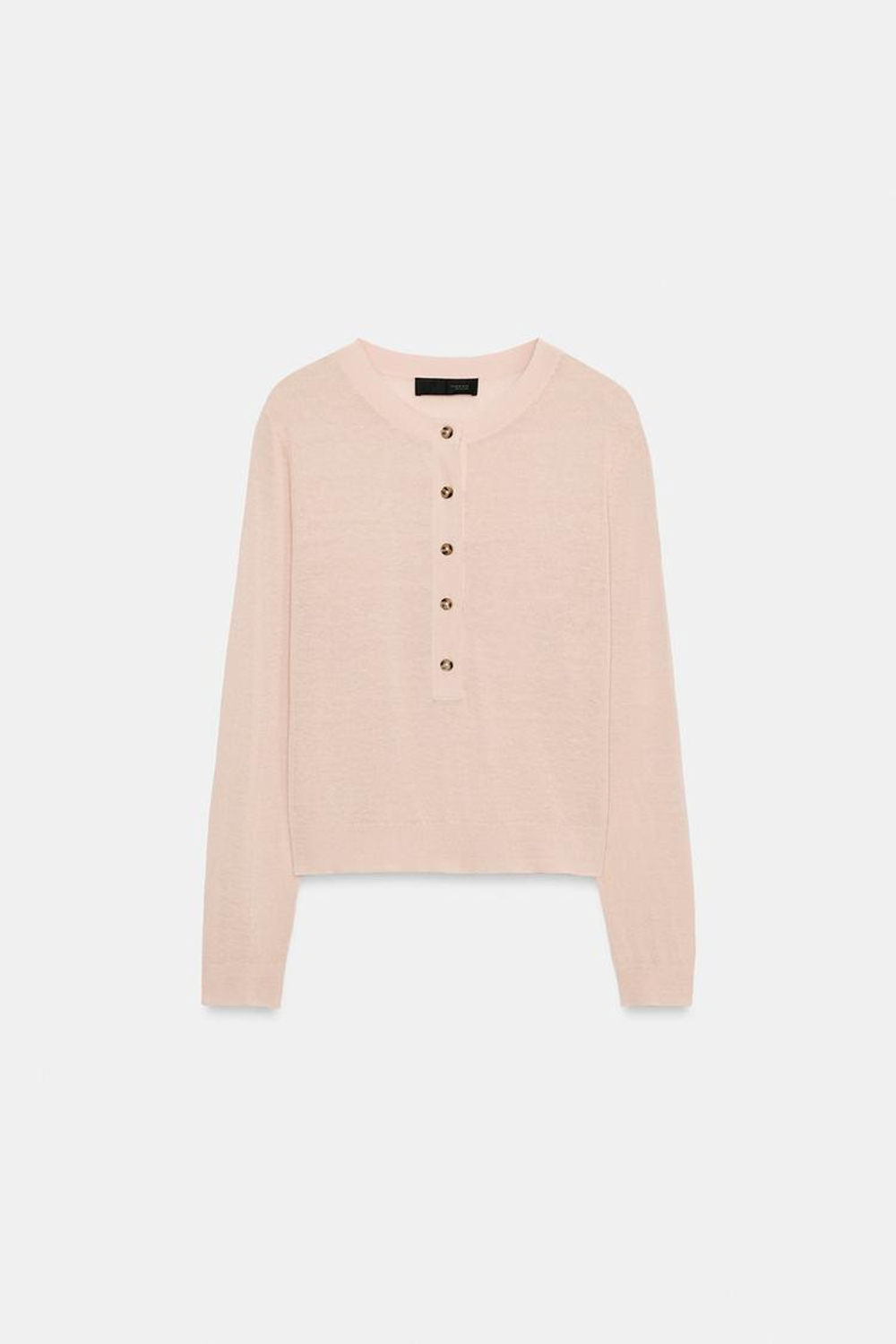 ZARA СВИТЕР НА ПУГОВИЦАХ, ЦВЕТ РОЗОВОГО МЕЛА