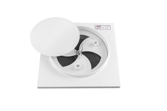 Диффузор теневой Visioner TDGK125W/150 белый/белая крышка с приточно-вытяжным вентилятором под гипсокартон с регулировкой потока воздуха D125 мм