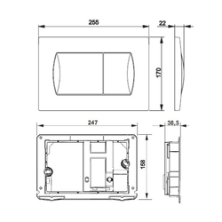 Клавиша смыва Roca Active PL 62B для ПЭК, хром глянец 78901160B1