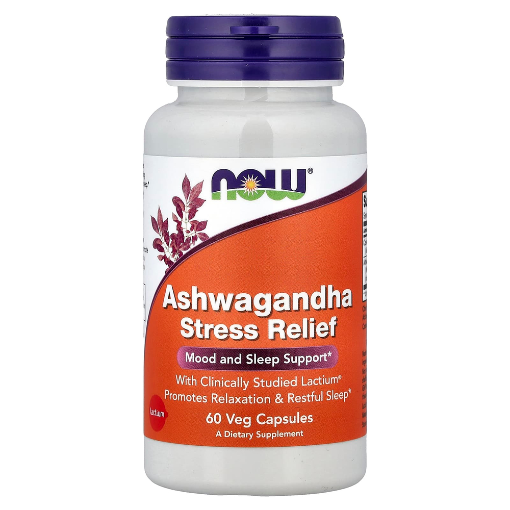 NOW Foods Ashwagandha Stress Relief 60 veg capsules , Ашваганда