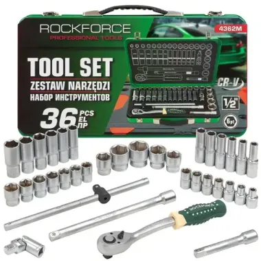 Набор инструментов 36пр. 1/2''6pt RockFORCE RF-4362M