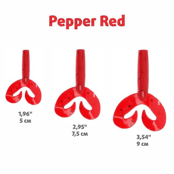 Твистер Helios Credo Double Tail 2,95"/7,5 см Pepper & Red 7шт. (HS-12-030)