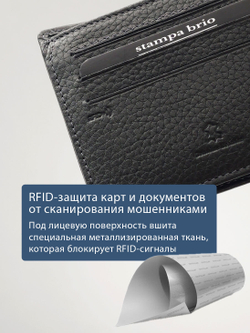 657 R - Портмоне с отделением на молнии и RFID защитой