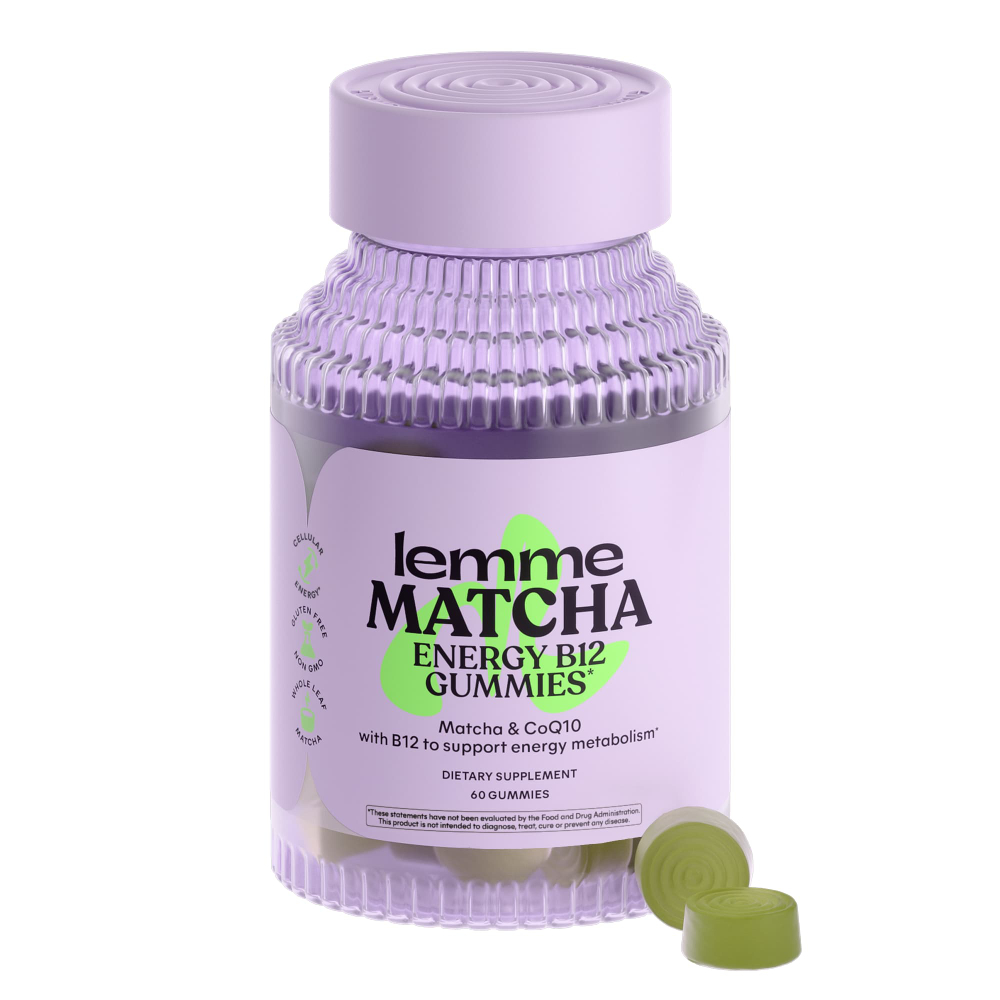 Lemme, Energy B12 и CoQ10, жевательные мармеладки, матча, 60 жевательных таблеток