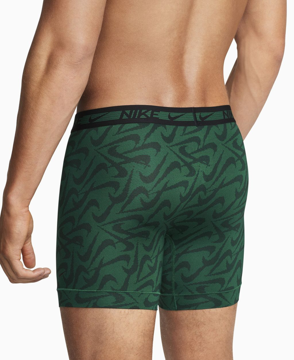 Мужские спортивные боксеры Nike Dri-Fit Ultra Stretch Micro Boxer Brief 3P - malachite geo swoosh/black/malac