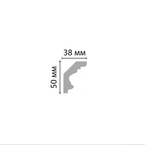 Плинтус потолочный гладкий Decomaster 96686F гибкий 50х38х2400мм