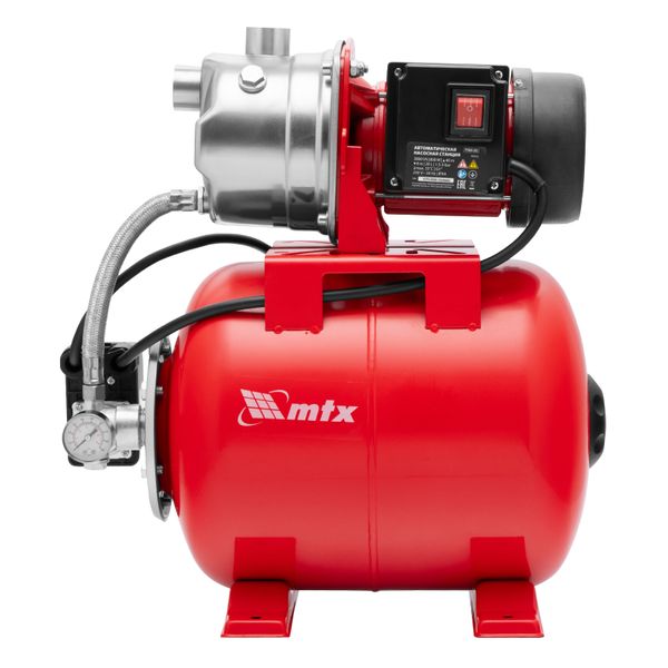 Насосная станция PS800-20S, 800 Вт, напор 40 м, 3800 л/ч, ресивер 20 л, нержавейка MTX
