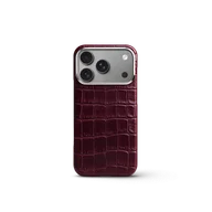 Чехол для iPhone 18 - Натуральная кожа аллигатора - Burgundy