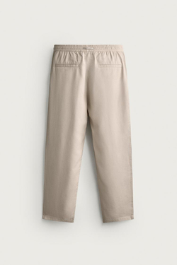 ZARA БРЮКИ REGULAR FIT ИЗ 100% ЛИОЦЕЛЛА, БЕЖЕВЫЙ