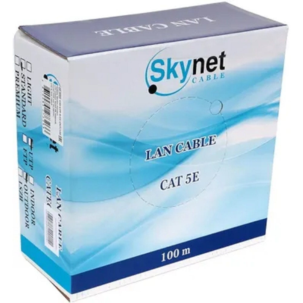 Витая пара SkyNet Кабель Standart UTP outdoor 4x2x0,48, медный, FLUKE TEST, кат.5e, однож., 100 м, box, черный [CSS-UTP-4-CU-OUT/100]