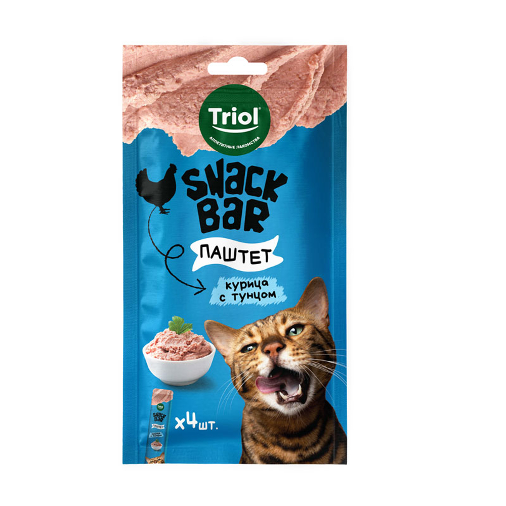 Лакомство Triol SNACK BAR Паштет из курицы с тунцом для кошек 40 г