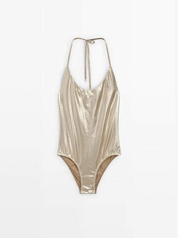 Massimo Dutti Купальник металлик, золотой