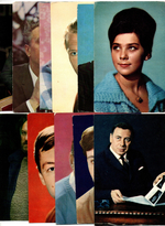 №35 Открытки Артисты и актёры СССР 1970–1980-е г. 25 штук. Цветные, чистые, без повторов