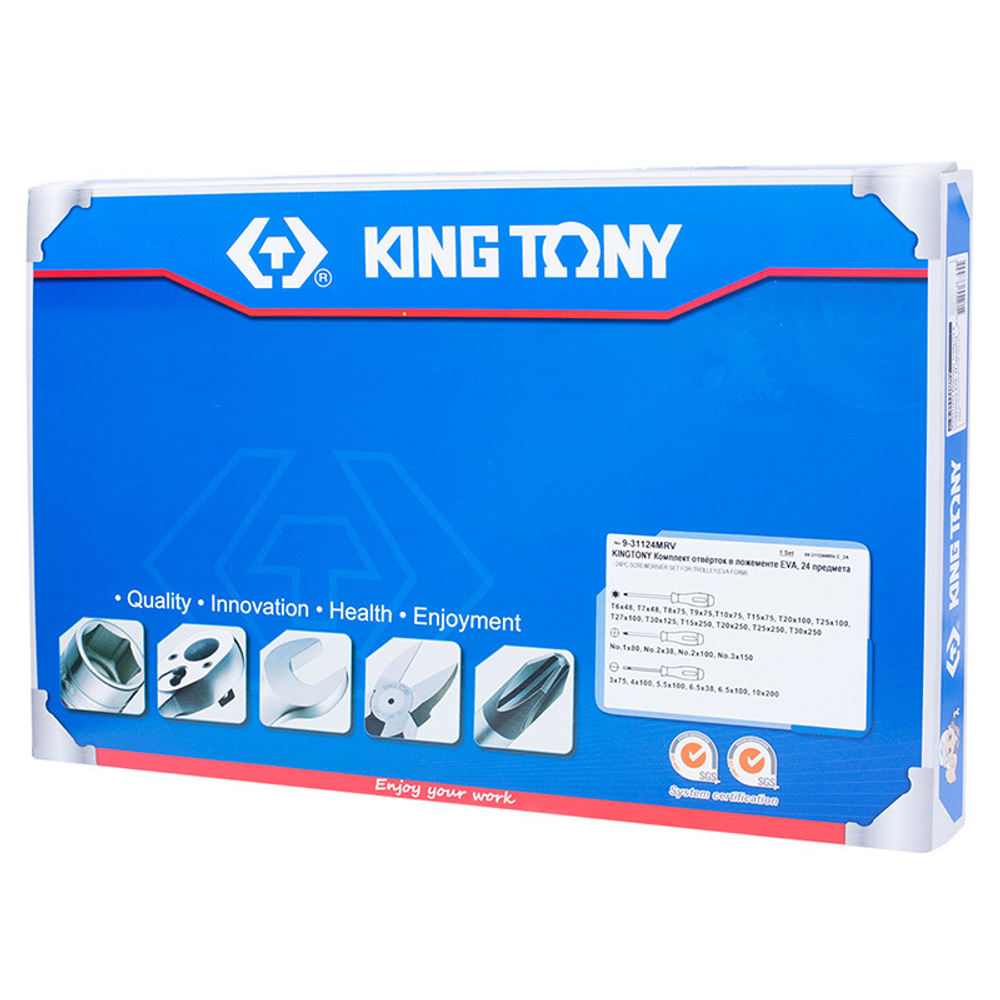 KING TONY (9-31124MRV) Набор отверток, ложемент, 24 предмета