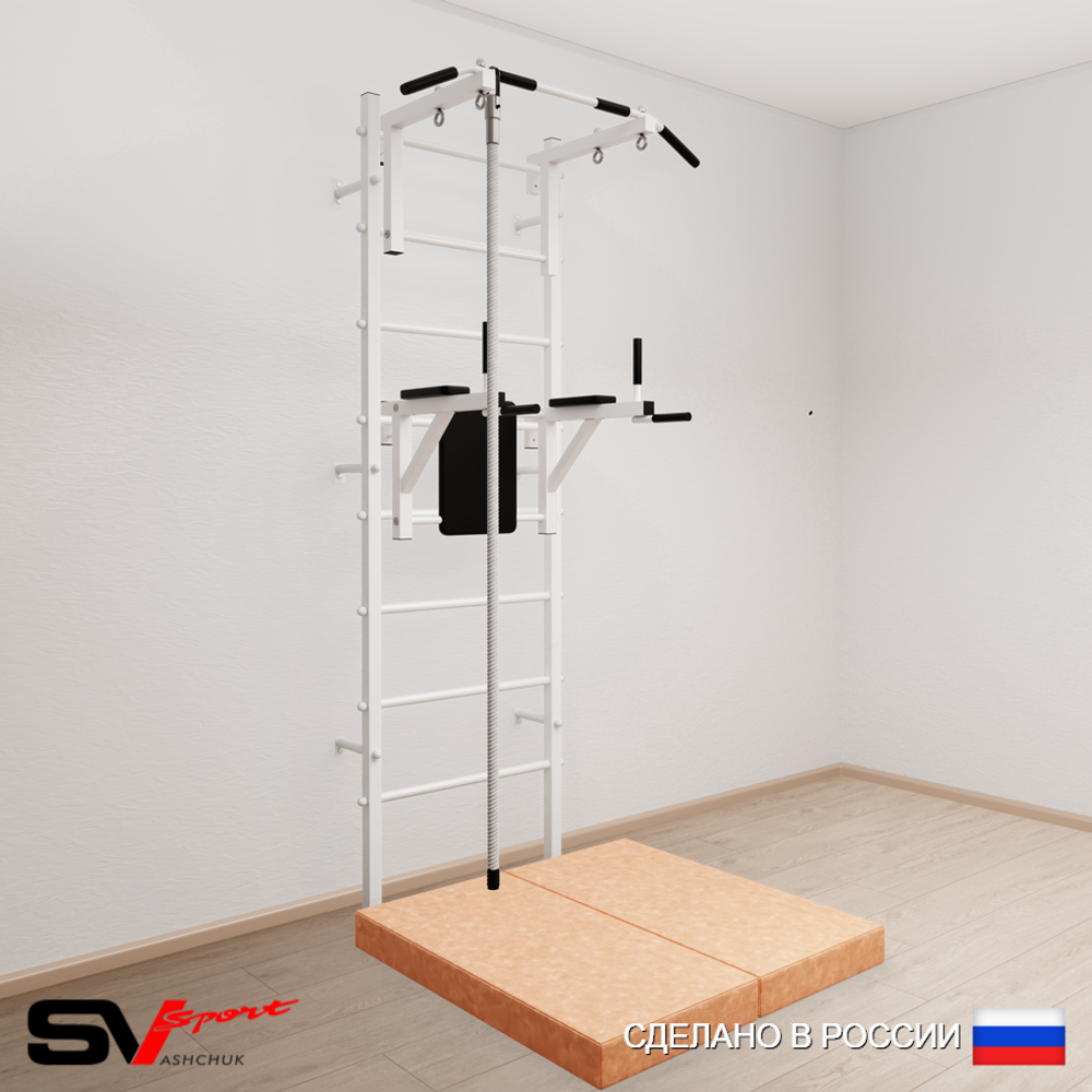 Шведская стенка Sv Sport 5704 (Турник стандарт/Брусья/Канат/Мат 1м)