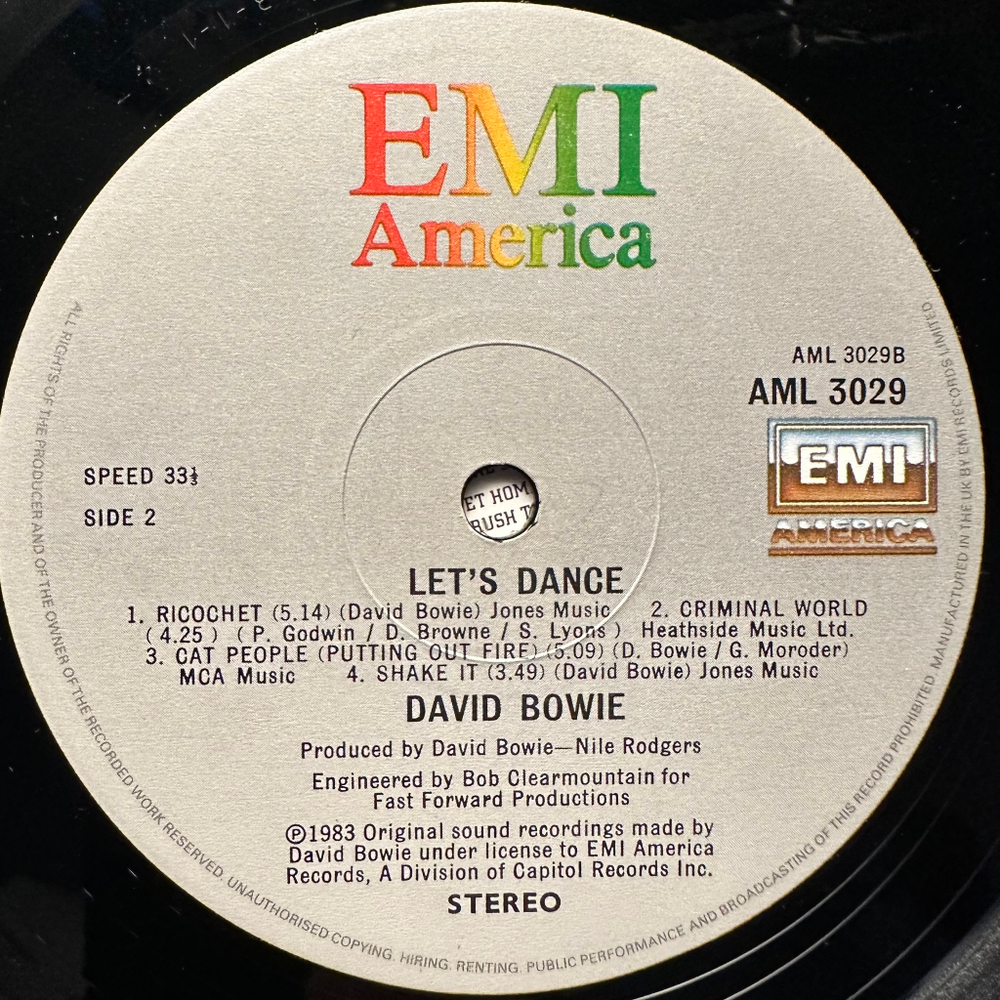 David Bowie - Let's Dance (Англия 1983г.)