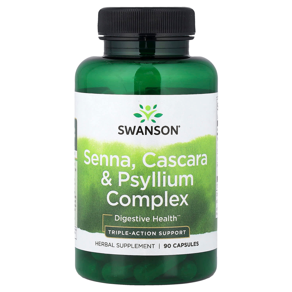 Swanson Vitamins, Комплекс из сенны, какары и физлиума, 90 капсул