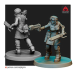 Astra Militarum Tallarn Desert Raiders Талларнская девушка Сержант с  цепным мечом и плазменным пистолетом миниатюра для AOS,Waha, Настольная игра, НРИ, Варгейм, РПГ