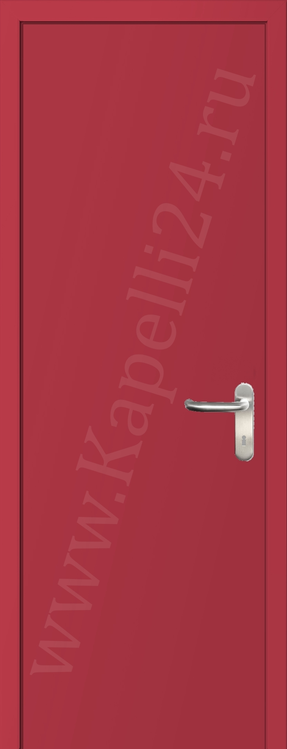 Дверь влагостойкая пластиковая KAPELLI multicolor ДГ RAL 3018 Клубнично-красный + коробка