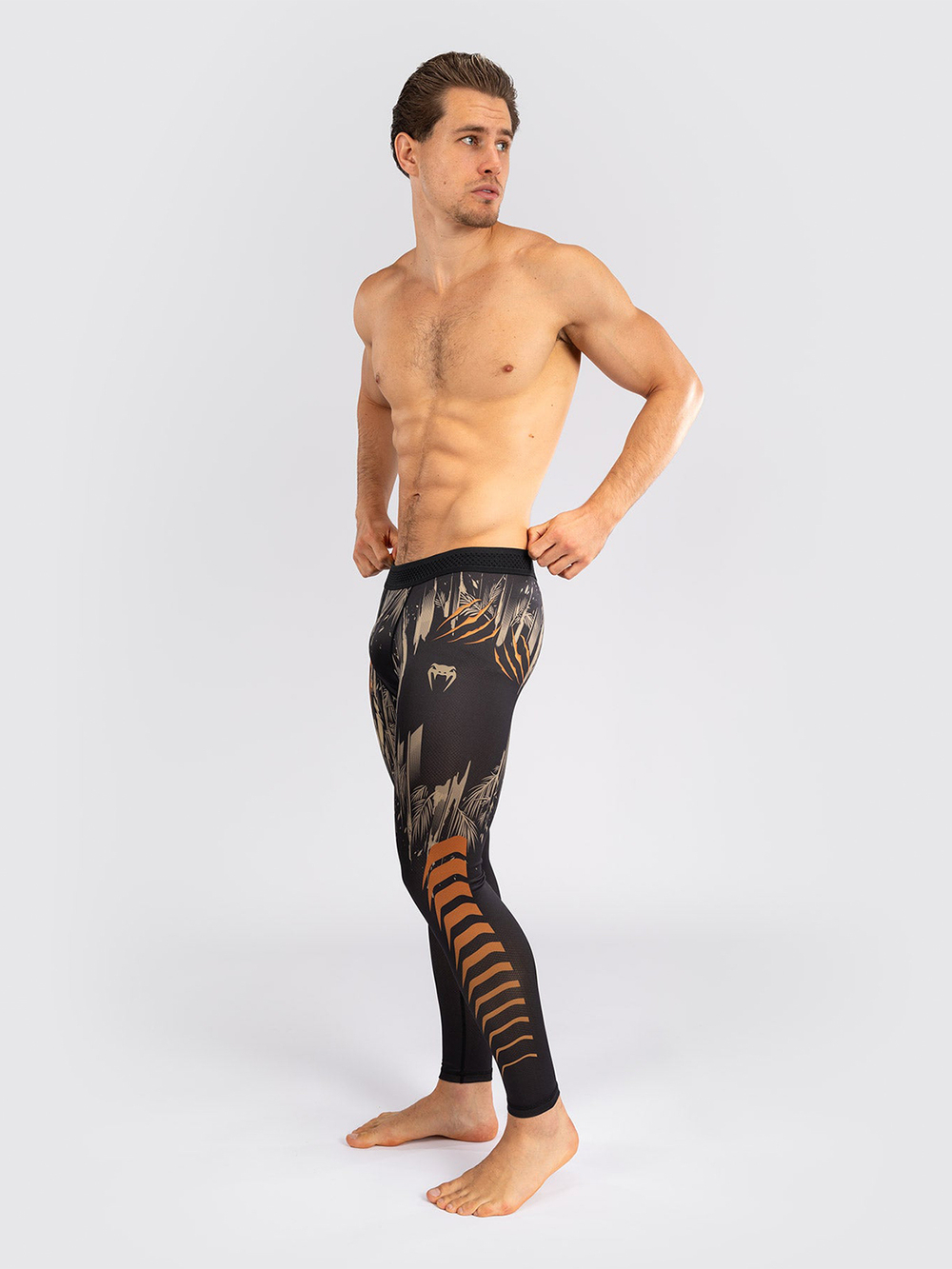 Тайтсы Venum Tiger Black/Neo Orange