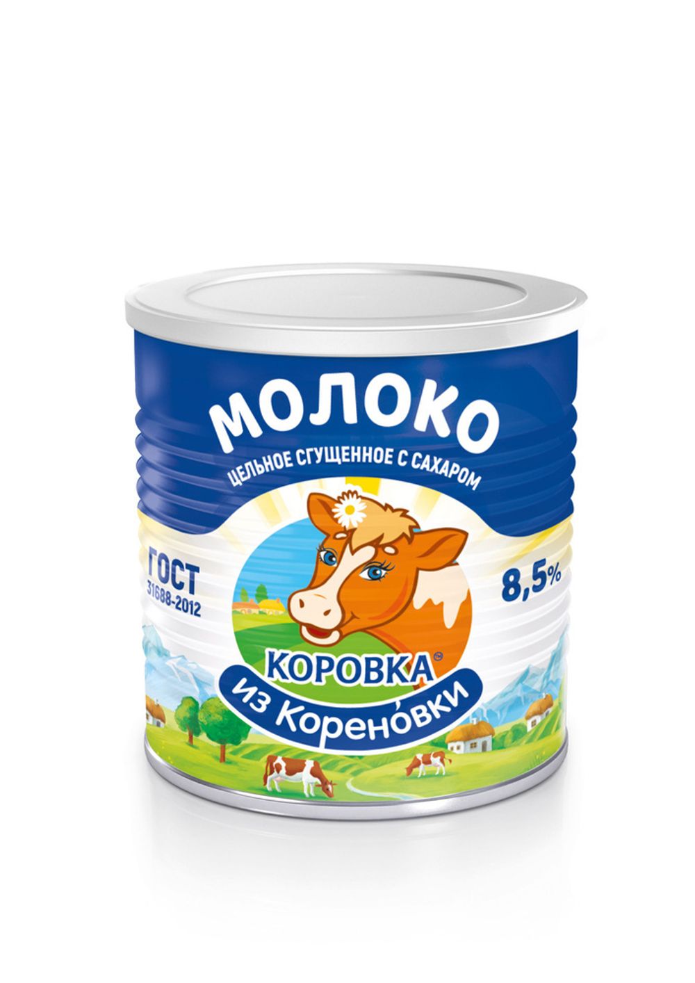 Сгущенное молоко Кореновский МК цельное 8,5% кл-кр ж/б 360г, шт
