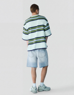 Мужские рваные джинсовые бермуды - BERSHKA