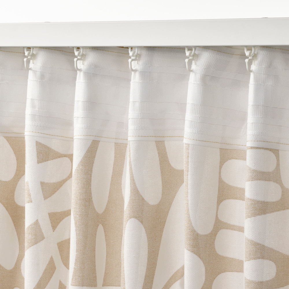 Комплект штор IKEA MAJSMOTT (МАЙСМОТТ), Бежевый с рисунком, 145x250 см, 2 шт