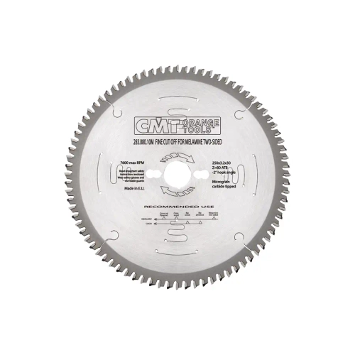 Пильный диск СМТ для МДФ и ДСП 250x30x3,2/2,2 40° Hi ATB Z=80 CMT 283.080.10M