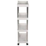 Этажерка (тележка) BOOMHOUSE (БУМХАУС) RC-040 4 яруса, на колесах, В87хШ40хГ22 см, металл/пластик, белая/хром, 701454