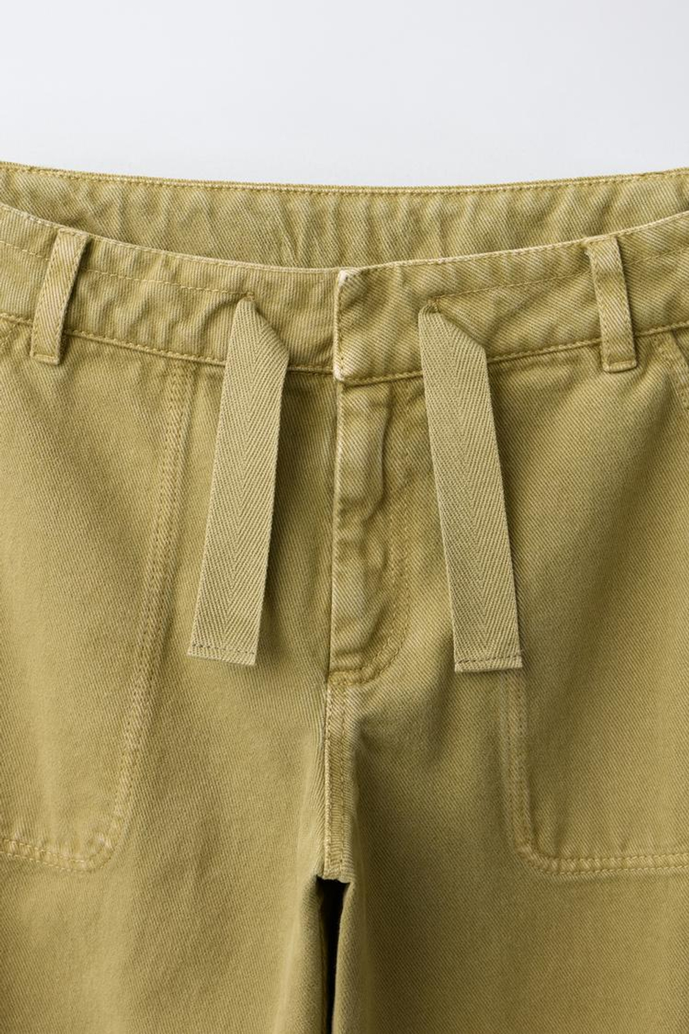 ZARA БРЮКИ КАРГО WIDE LEG, ХАКИ
