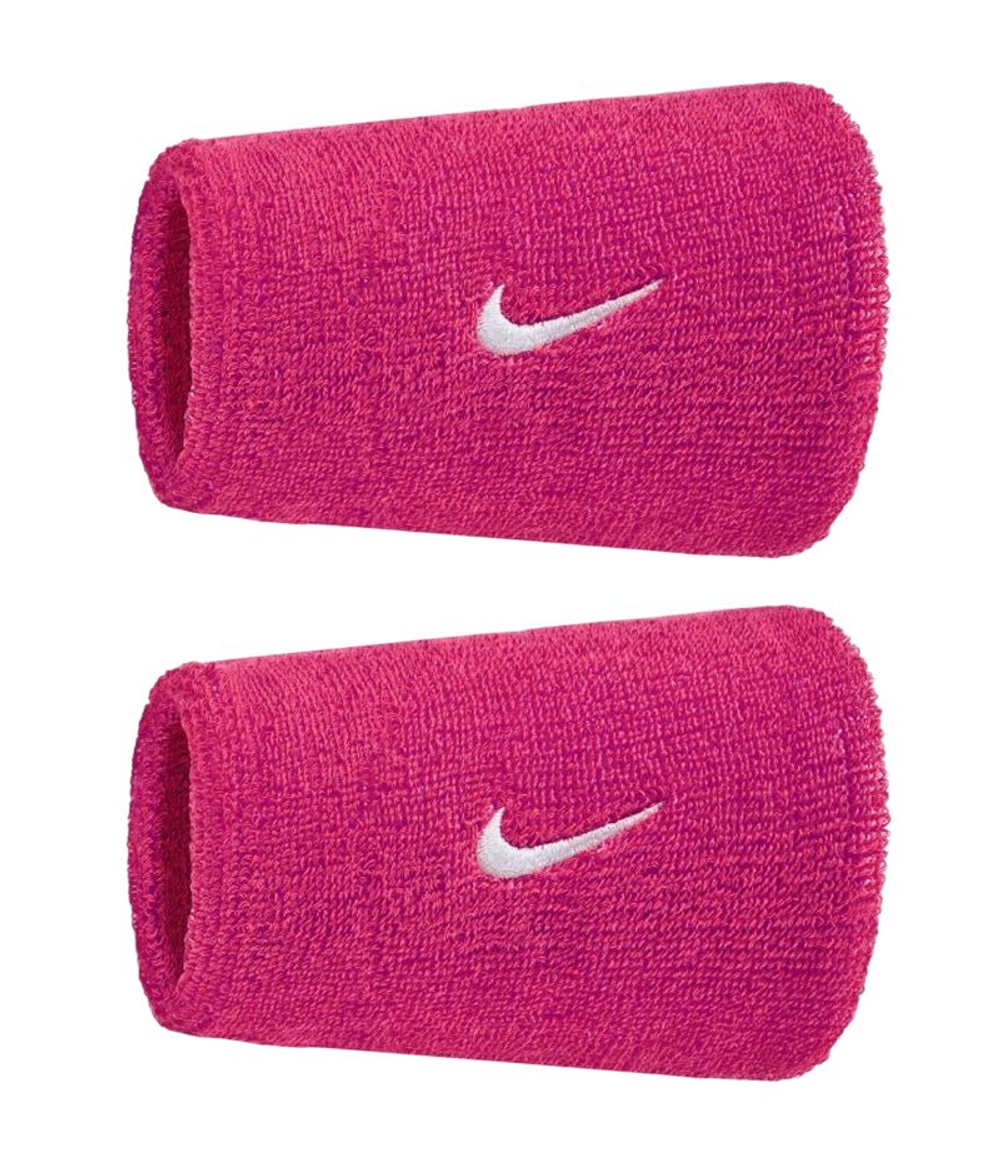 Теннисные напульсники Nike Swoosh Double-Wide 2P - vivid pink/white